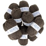 Lot de 10 pelotes de fil  tricoter azurite 50g 100% acrylique - col. 0029 marron fonc - mondial tissus ...