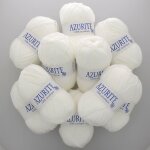 Lot de 10 pelotes de fil  tricoter azurite 50g 100% acrylique - col. 0501 blanc - mondial tissus