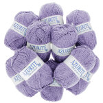 Lot de 10 pelotes de fil  tricoter azurite 50g 100% acrylique - col. 0706 lilas - mondial tissus