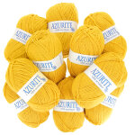 Lot de 10 pelotes de fil  tricoter azurite 50g 100% acrylique - col. 3006 jaune - mondial tissus