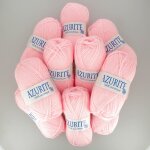 Lot de 10 pelotes de fil  tricoter azurite 50g 100% acrylique - col. 3011 rose ple - mondial tissus ...