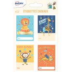 Lot de 12 tiquettes cadeaux anniversaire thme cirque - mondial tissus