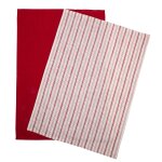 Lot de 2 torchons essentiel rouge - mt - mondial tissus