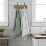 Lot de 2 torchons essentiel vert - mt - mondial tissus