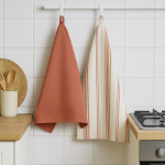 Lot de 2 torchons maison de campagne linen look 50x70 cm - mt - mondial tissus