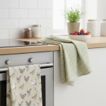 Lot de 2 torchons picoti et carreaux 50x70cm - mt - mondial tissus