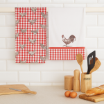 Lot de 2 torchons poulpette vichy rouge 50x70cm - mt - mondial tissus