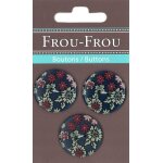 Lot de 3 boutons marguerites 25 mm bleu marine et bordeaux - frou frou - mondial tissus