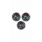 Lot de 3 boutons marguerites 25 mm bleu marine et bordeaux - frou frou - mondial tissus