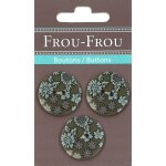 Lot de 3 boutons marguerites 25 mm kaki et marron - frou frou - mondial tissus