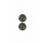 Lot de 3 boutons marguerites 25 mm marron et kaki - frou frou - mondial tissus