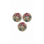 Lot de 3 boutons marguerites 25 mm orange p�le et rose - frou frou - mondial tissus