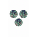 Lot de 3 boutons marguerites 25 mm vert d'eau et bleu marine - frou frou - mondial tissus