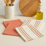 Lot de 4 serviette de table maison de campagne linen look 40x40 cm - mt - mondial tissus
