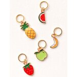 Lot de 5 anneaux marqueurs de maille fruit� - hello kim - hello kim - mondial tissus