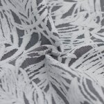 Maille jacquard maillot bain gris feuilles blanches relief - origine france - mondial tissus