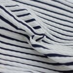 Maille jacquard maillot de bain tresses 3d ray marine et blanc - origine france - mondial tissus