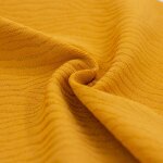 Maille jacquard zbre maillot bain moutarde - origine france - mondial tissus