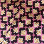 Maille jersey coton bio stretch ptale graphique 70s rose marron - albstoffe - albstoffe - mondial tissus ...