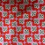 Maille jersey coton bio stretch ptale graphique 70s rouge rose - albstoffe - albstoffe - mondial tissus ...