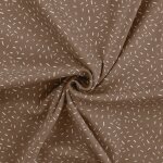 Maille jersey coton imprime confetti blanc taupe - mondial tissus