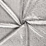 Maille jersey coton imprime taches animales argent fond gris clair - mondial tissus