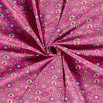 Maille jersey coton il multico fond rose fuchsia - mondial tissus