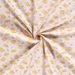 Maille jersey coton petit paresseux fond rose - mondial tissus