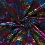 Maille jersey foil toile d'araign�e multico noir - mondial tissus