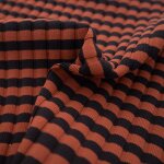 Maille jersey maillot bain ctel ray terracotta et noir - origine france - mondial tissus