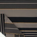 Maille jersey maillot bain taupe rayures fines noires et dores - origine france - mondial tissus