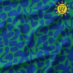 Maillot jersey maillot bain anti - uv imprime abstrait floral vert et bleu - domotex - mondial tissus ...