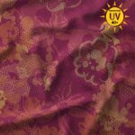 Maillot jersey maillot bain anti - uv imprime fleuri violet et orange - domotex - mondial tissus
