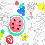 Nappe enfant  colorier smoothie 155x75cm - mondial tissus