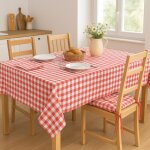 Nappe poulpette vichy 150x250cm vichy rouge - mt - mondial tissus