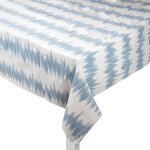 Nappe rectangulaire linen look bleu 150 x 250cm - mt - mondial tissus