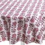 Nappe ronde 160cm m�daillons fleurs - mt - mondial tissus