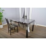 Nappe transparente toile cire cristal imprim ginko argent - mondial tissus
