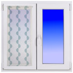 Paire vitrages demi sph�re aqua 60x120cm - mt - mondial tissus