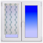 Paire de vitrage demi sph�re aqua 60x160cm - mt - mondial tissus