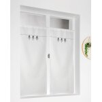 Paire de voilage espelette blanc dco noire 45x60 cm - linder - mondial tissus