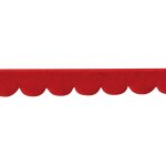 Passepoil velours demi lune rouge 10mm - mondial tissus