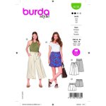 Patron 6138 jupe culotte ou short avec plis et poches avant du 36 au 46 - burda - burda - mondial tissus ...