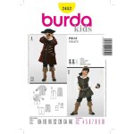 Patron burda 2452 costume historique pirate 4  10 ans - burda - mondial tissus