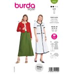 Patron burda 5652 - robe et cardigan 36 � 46 - burda - mondial tissus