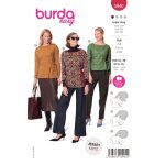 Patron burda 5940 pull  encolure arrondie 36 au 50 - burda - mondial tissus