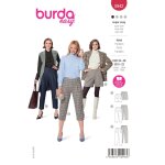 Patron burda 5942 pantalon corsaire et short 36 au 50 - burda - mondial tissus