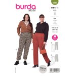 Patron burda 5946 pantalons plis confortable 46 au 56 - burda - mondial tissus