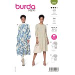 Patron burda 5948 robe taille haute encolure ronde 36 au 46 - burda - mondial tissus