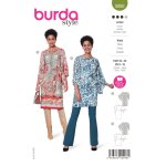 Patron burda 5950 robe ceintree manche 3 - 4 36 au 46 - burda - mondial tissus